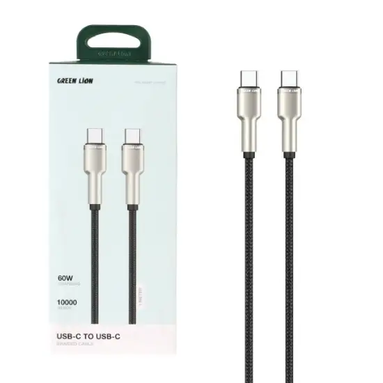 تصویر کابل شارژ TYPE-C TO TYPE-C گرین لاین مدل  GN60BRC2CBK 60W