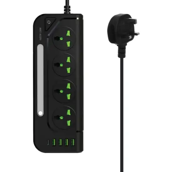 تصویر چندراهی و محافظ برق 3000 وات گرین لاین مدلGS-100 Power Socket
