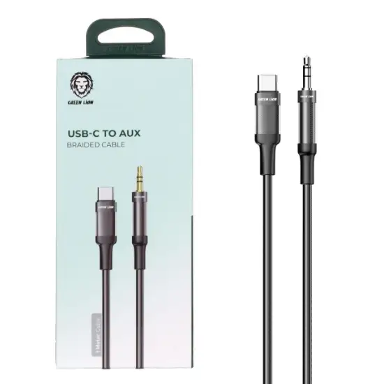 تصویر کابل تبدیل USB-C به AUX گرین مدل GNCTAUXCBKطول 1.2 متر