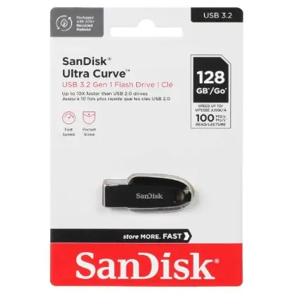 نمایش جزئیات فلش مموری سن دیسک مدل Ultra Curve USB3.2 ظرفیت 128 گیگابایت
