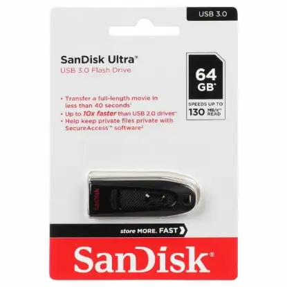 نمایش جزئیات فلش مموری سن دیسک مدل Ultra USB3.0 ظرفیت 64 گیگابایت