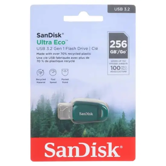 تصویر فلش مموری سن دیسک مدل Ultra Eco USB3.2 ظرفیت 256 گیگابایت