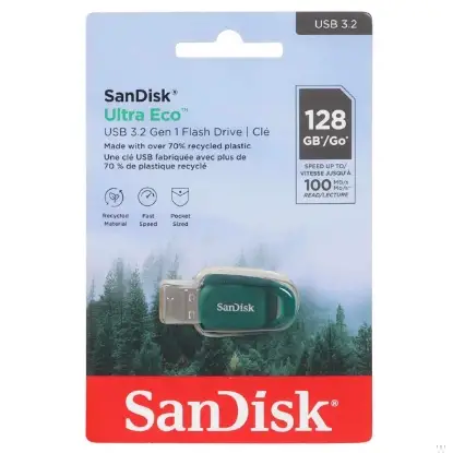 نمایش جزئیات فلش مموری سن دیسک مدل Ultra Eco USB3.2 ظرفیت 128 گیگابایت
