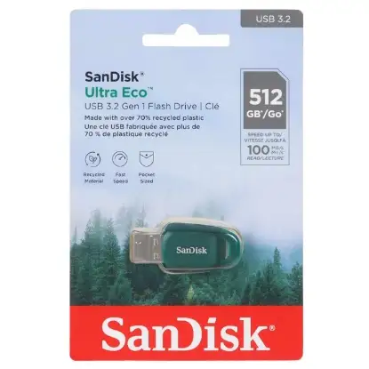 نمایش جزئیات فلش مموری سن دیسک مدل Ultra Eco USB3.2 ظرفیت 512 گیگابایت