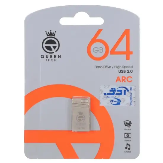 تصویر فلش مموری کوئین تک مدل Arc USB2.0 ظرفیت 64 گیگابایت