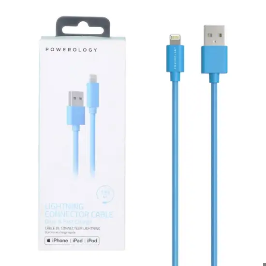 تصویر کابل تبدیل USB به لایتنینگ پاورولوژی مدل B12BL طول 1.2متر