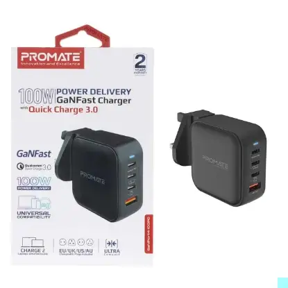 نمایش جزئیات شارژر دیواری 100 وات پرومیت مدل GANPORT4-100PD