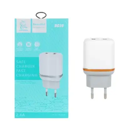 نمایش جزئیات شارژر دیواری 12 وات دو پورت دنمن مدل DC19