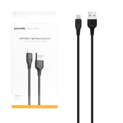نمایش جزئیات کابل تبدیل USB به لایتنینگ پرودو مدل PD-U12LC-WH طول 1.2 متر