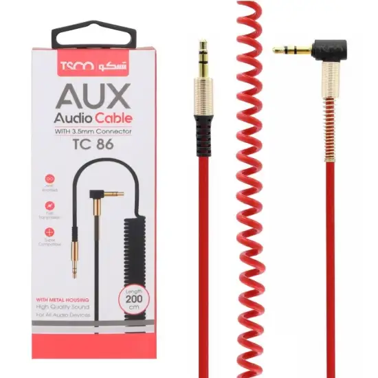 تصویر کابل AUX تسکو 3.5 میلی متری مدل TC 86 طول 2 متر