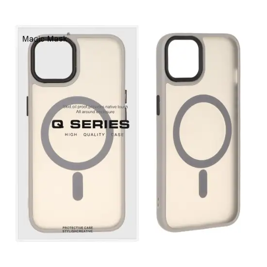 تصویر قاب گوشی موبایل مجیک ماسک مدل Q-Series بلک لنز مگ سیف دار 