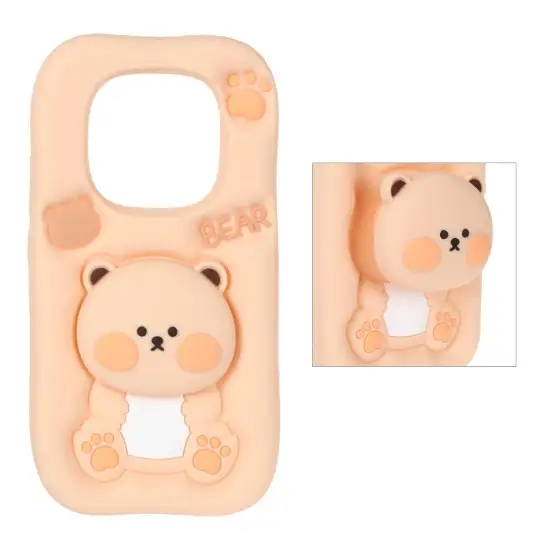 تصویر قاب گوشی موبایل سیلیکونی مدل Bear استندشو