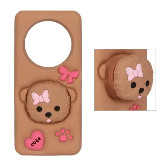 تصویر قاب گوشی موبایل سیلیکونی مدل Cute استند شو