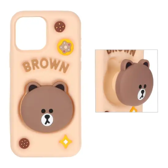 تصویر قاب گوشی موبایل سیلیکونی مدل Brown استندشو