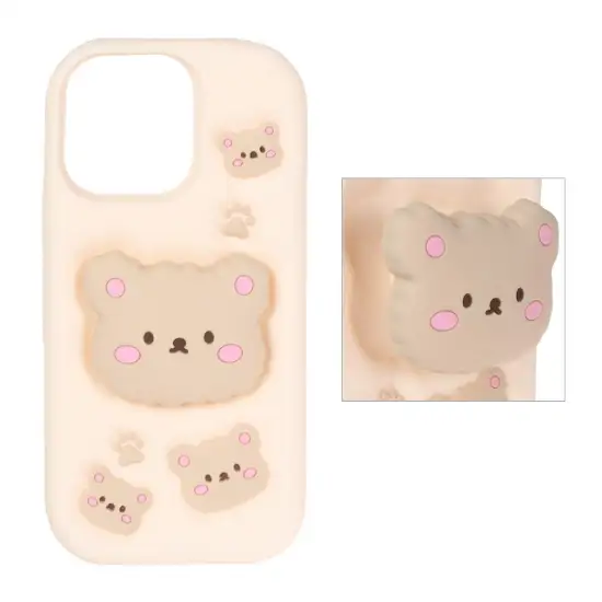 تصویر قاب گوشی موبایل سیلیکونی مدل عروسک برجسته فانتزی