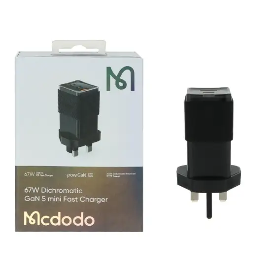 تصویر آداپتور سه پورت چندکاره 67 وات مک دودو مدل CH-1491