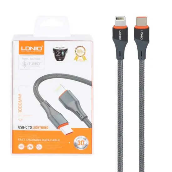 تصویر کابل تبدیل USB-C به لایتنینگ الدینیو مدل LC631i طول 1 متر