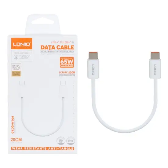 تصویر کابل تبدیل USB-C به USB-C الدینیو مدل LC901C طول 1 متر