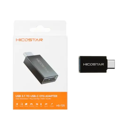 تصویر مبدل USB-C OTG هایکواستار USB3.1 مدل HS-T25