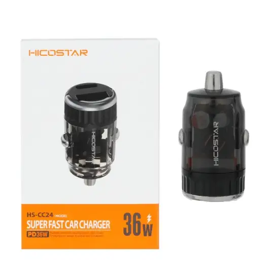 تصویر شارژر فندکی 36 وات فست دو پورت هایکواستار HS-CC24