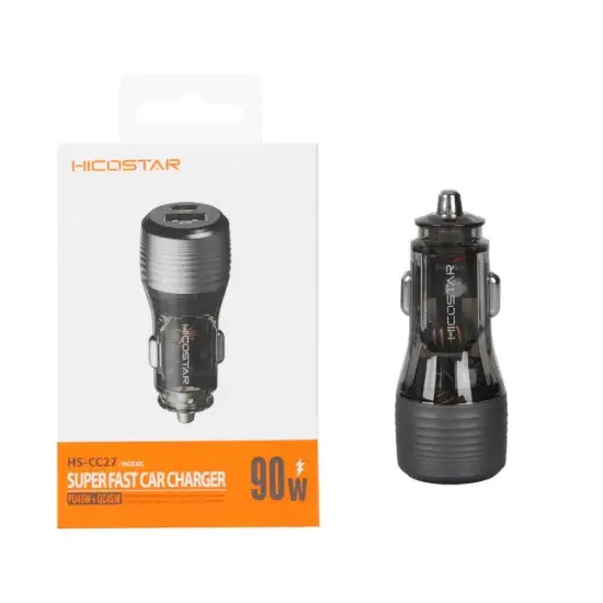 تصویر شارژر فندکی 45 وات فست دو پورت هایکواستار HS-CC27