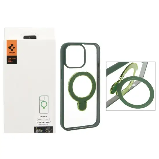 تصویر قاب گوشی موبایل اسپیگن مدل Ultra Hibrid استندار با توری اسپیکر فلزی