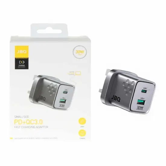 تصویر شارژر دیواری 30 وات دو پورت جی بی کیو مدل WC-612G