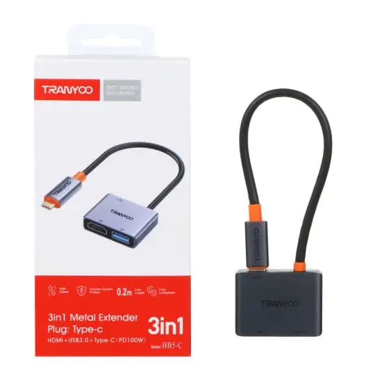 تصویر هاب 3 پورت Type-C ترانیو مدل HB5-C