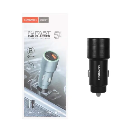 تصویر شارژر فندکی 20 وات ترانیو مدل C9