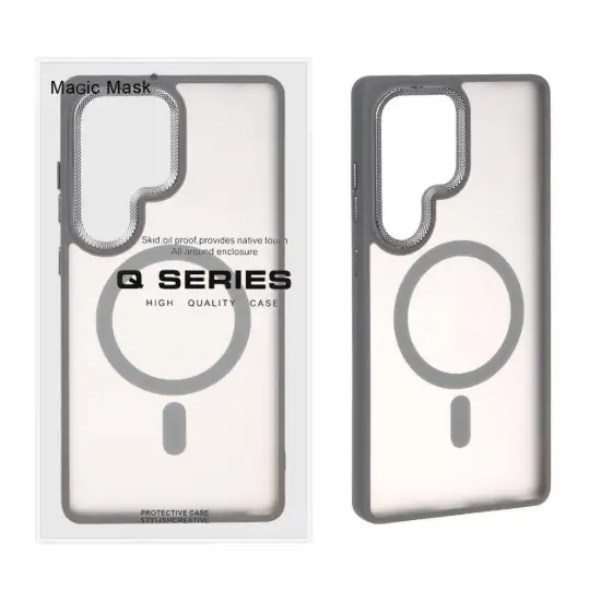 تصویر قاب گوشی موبایل مجیک ماسک مدل Q Series مات لنز کربن مگ سیف دار