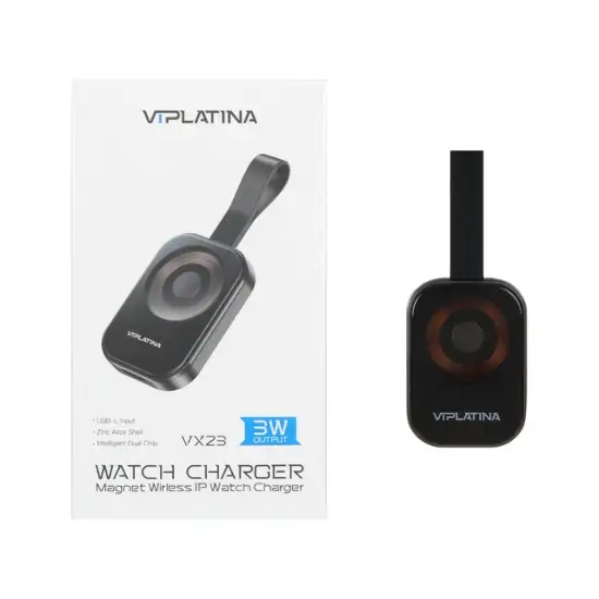 تصویر شارژر بی سیم ساعت هوشمند اپل وی آی پلاتینیا مدل VX23