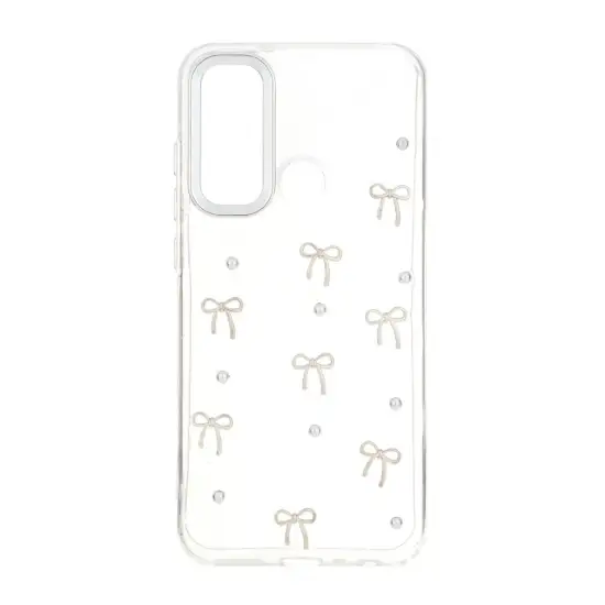 تصویر قاب گوشی موبایل رزین مدل Bow tie برجسته لنز سیلور