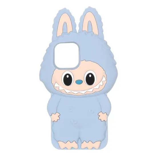 تصویر قاب گوشی موبایل سیلیکونی مدل Labubu گوش دار