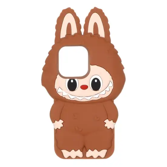 تصویر قاب گوشی موبایل سیلیکونی مدل Labubu گوش دار