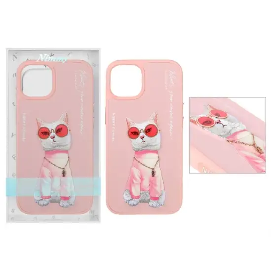 تصویر قاب گوشی موبایل نیمی مدل Royal Cat اکسسوری برجسته