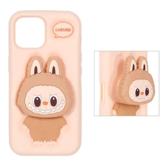 تصویر قاب گوشی موبایل سیلیکونی مدل Labubu استند شو
