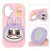 قاب گوشی موبایل سیلیکونی مدل Labubu آینه ای استند شو - تصویر دوم