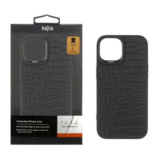 تصویر قاب گوشی موبایل چرمی کجسا مدل پوست ماری