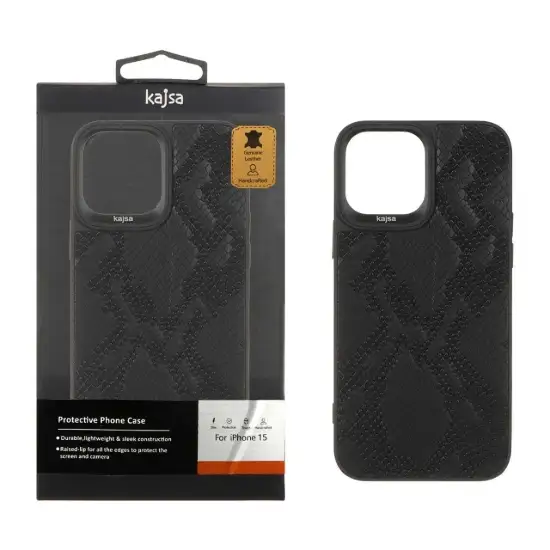 تصویر قاب گوشی موبایل چرمی کجسا مدل Snakeskin