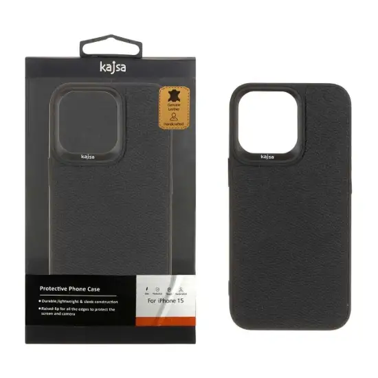 تصویر قاب گوشی موبایل چرمی کجسا مدل ساده