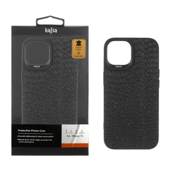 تصویر قاب گوشی موبایل چرمی کجسا طرح Ostrich