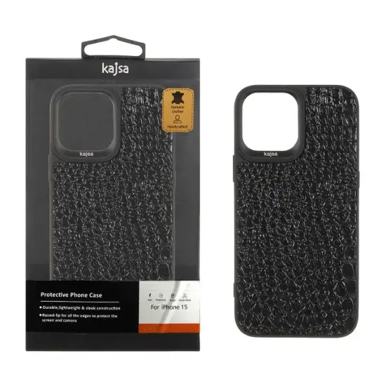 تصویر قاب گوشی موبایل چرمی کجسا طرح Lizard