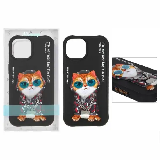 تصویر قاب گوشی موبایل نیمی مدل Elegant Cat اکسسوری برجسته