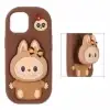 قاب گوشی موبایل سیلیکونی مدل Labubu استند شو پایپون دار - تصویر یکم