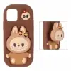 قاب گوشی موبایل سیلیکونی مدل Labubu استند شو پایپون دار - تصویر دوم