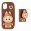قاب گوشی موبایل سیلیکونی مدل Labubu استند شو پایپون دار - تصویر سوم