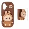 قاب گوشی موبایل سیلیکونی مدل Labubu استند شو پایپون دار - تصویر پنجم