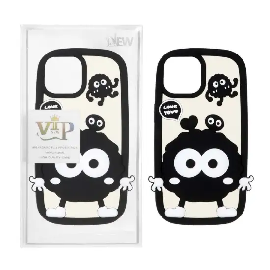 تصویر قاب گوشی موبایل سیلیکونی مدل عروسکی میکروب Love You