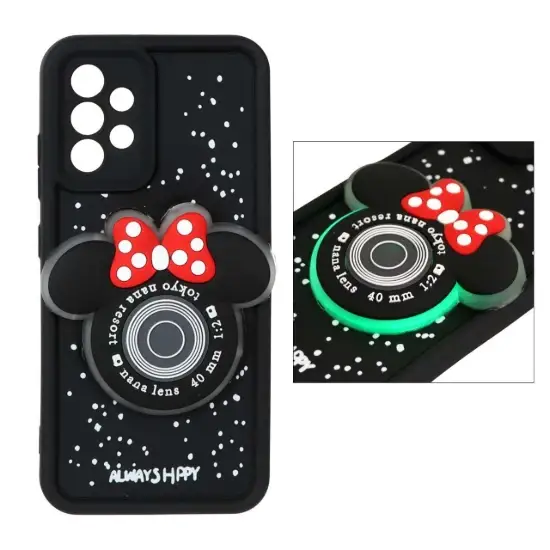 تصویر قاب گوشی موبایل Solid Case عروسک برجسته چراغ دار طرح میکی موس