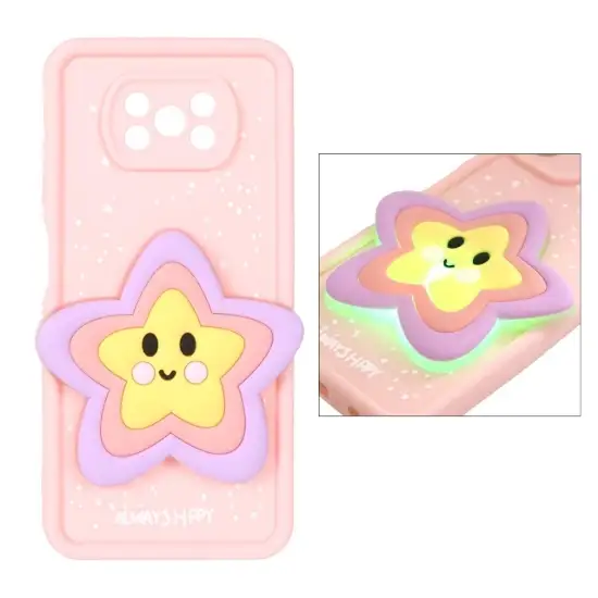 تصویر قاب گوشی موبایل Solid Case عروسک برجسته چراغ دار طرح ستاره چندرنگ